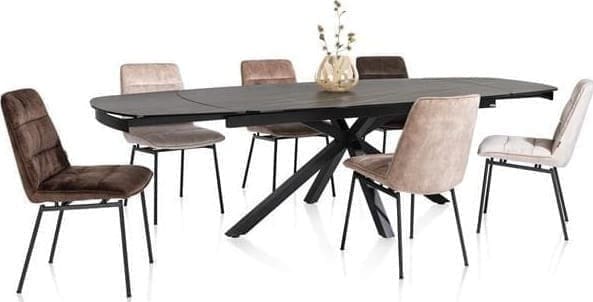 Xooon Montello salontafel 94 x 49 cm. - hoogte 35 cm. - keramiek blad - zwart Bijzettafel
