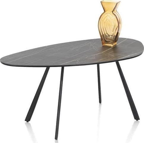 Xooon Montello salontafel 94 x 49 cm. - hoogte 42 cm. - keramiek blad - zwart Bijzettafel