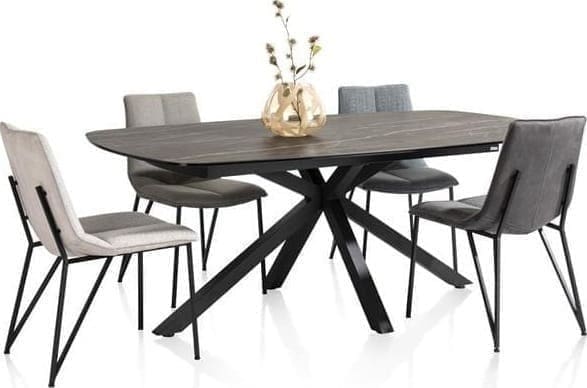 Xooon Montello salontafel 94 x 49 cm. - hoogte 42 cm. - keramiek blad - zwart Bijzettafel