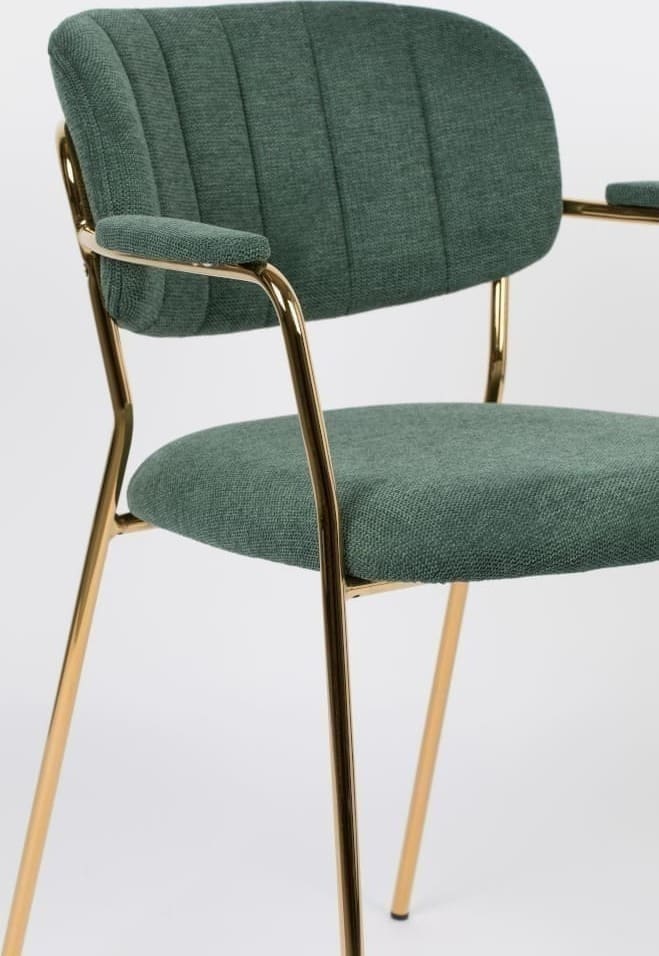 Armstoel Jolien Gold/Dark Green Zuiver Armstoel ZVR1200221