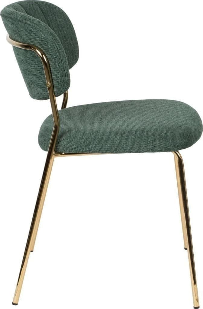 Eetkamerstoel Jolien Gold/Dark Green Zuiver Eetkamerstoel ZVR1100435