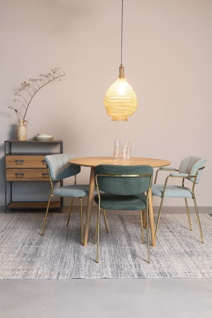 Eetkamerstoel Jolien Gold/Light Green Zuiver Eetkamerstoel ZVR1100436