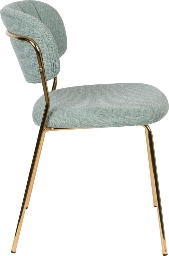 Eetkamerstoel Jolien Gold/Light Green Zuiver Eetkamerstoel ZVR1100436