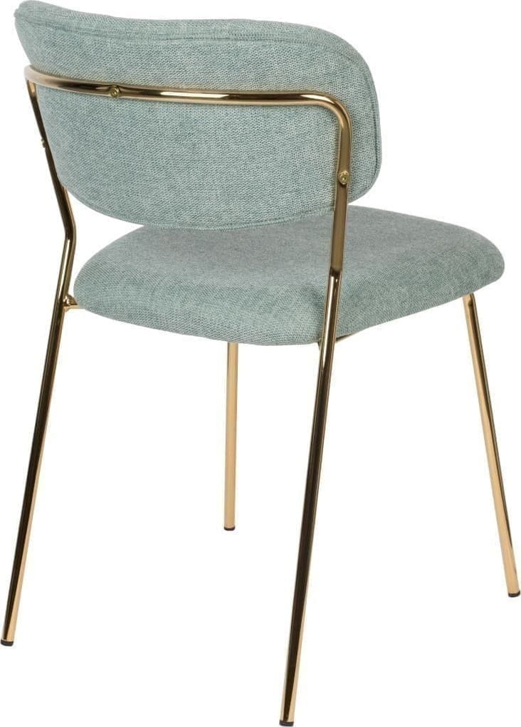Eetkamerstoel Jolien Gold/Light Green Zuiver Eetkamerstoel ZVR1100436