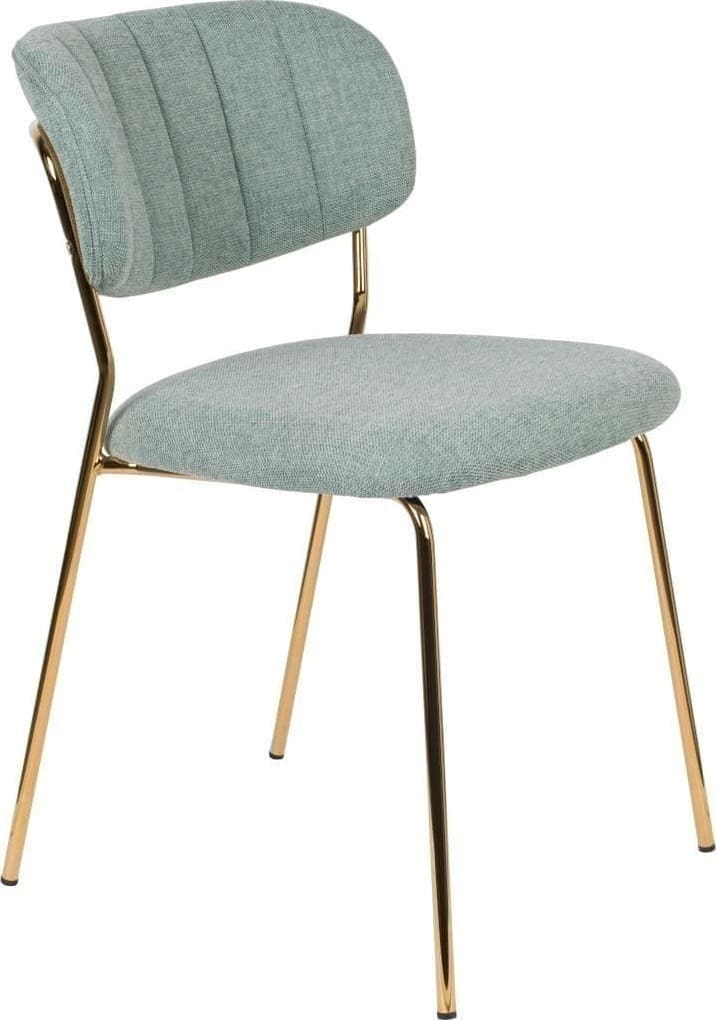 Eetkamerstoel Jolien Gold/Light Green Zuiver Eetkamerstoel ZVR1100436