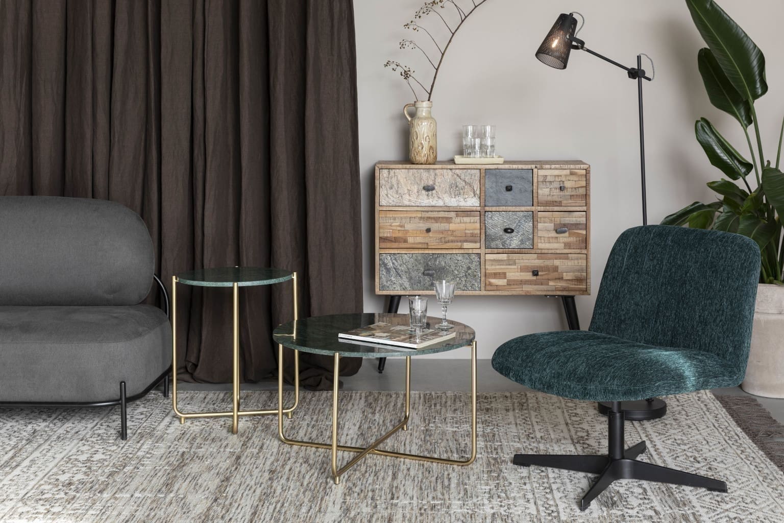 Salontafel Timpa Marble Green Zuiver Salontafel ZVR2300232