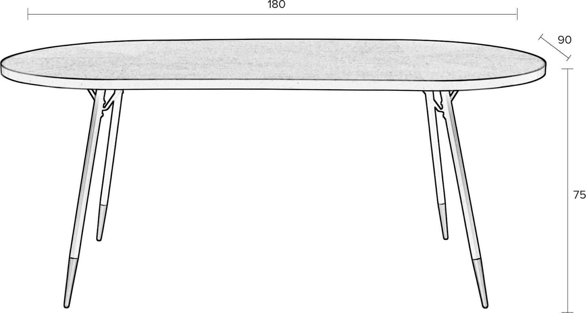Tafel Denise Oval Zuiver Eettafel ZVR2100107