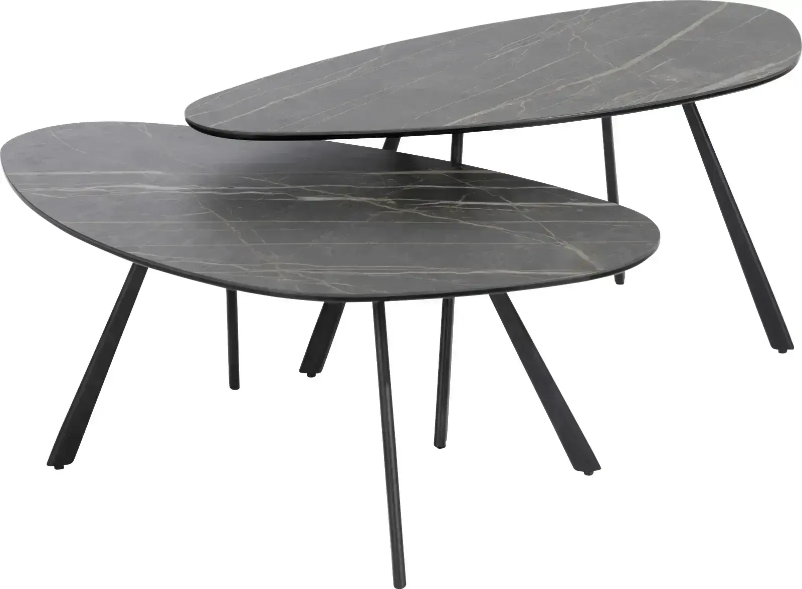 Xooon Montello salontafel 94 x 49 cm. - hoogte 42 cm. - keramiek blad - zwart Bijzettafel