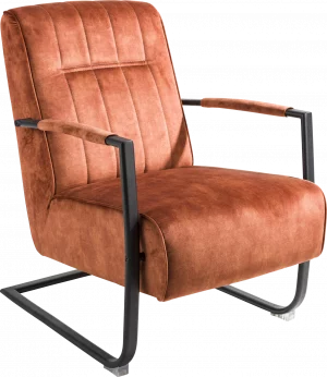Henders & Hazel Northon fauteuil met swing-frame metaal zwart Fauteuil