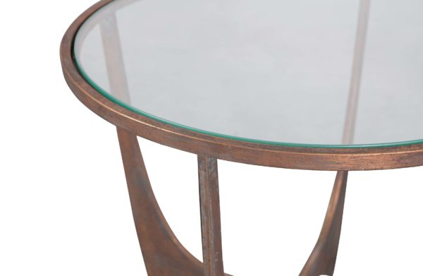 BePureHome Silky Bijzettafel Metaal/glas Koper Copper Eettafel