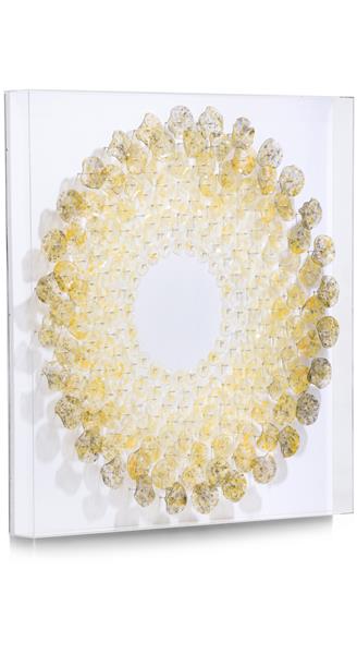 COCO maison Glassified 3D wanddeco 100x100cm Geel Wanddecoratie