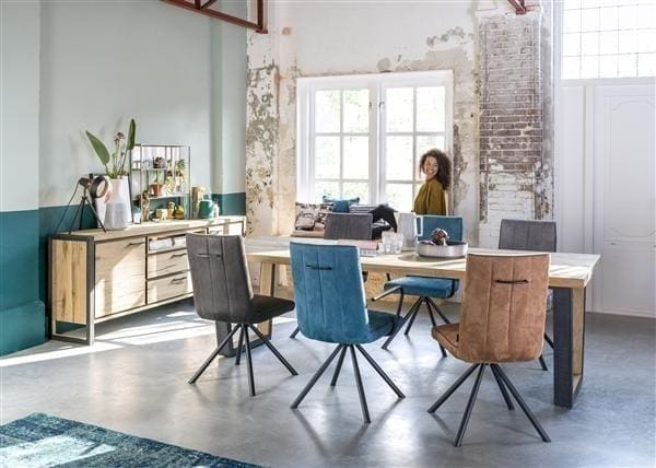 Henders & Hazel Metalox eetkamertafel rond 150 cm Bruin|Naturel Eettafel