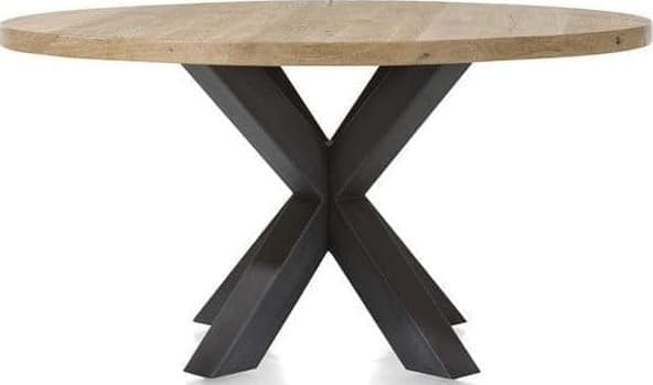 Henders & Hazel Metalox eetkamertafel rond 150 cm Bruin|Naturel Eettafel