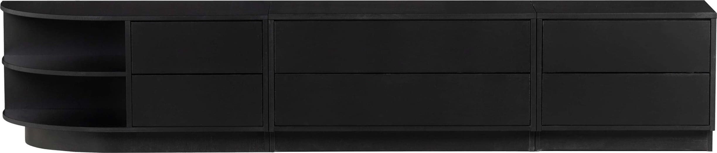 WOOOD Exclusive Finca Tv Meubel Rond Links 78cm Grenen Zwart Zwart Kast