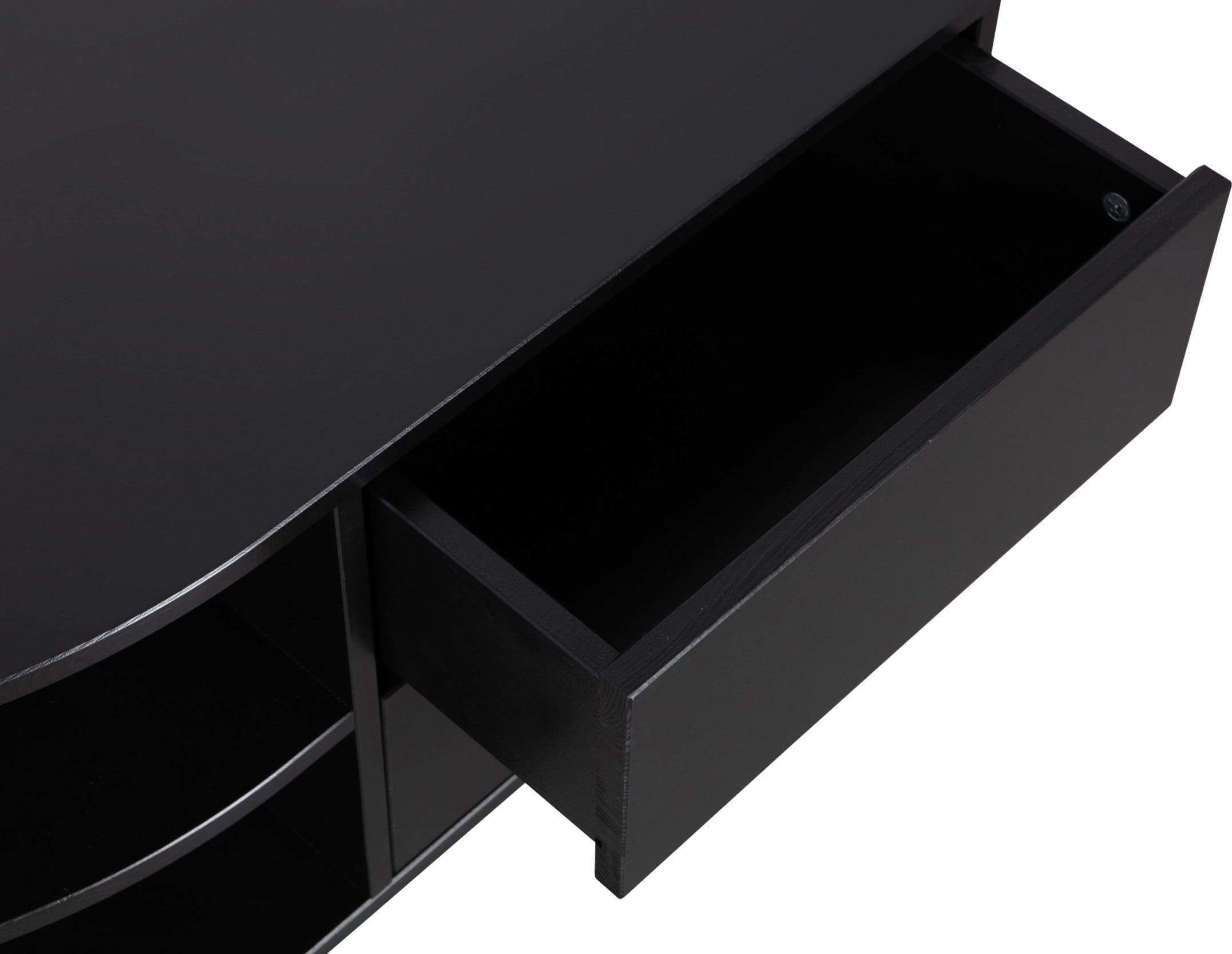 WOOOD Exclusive Finca Tv Meubel Rond Links 78cm Grenen Zwart Zwart Kast