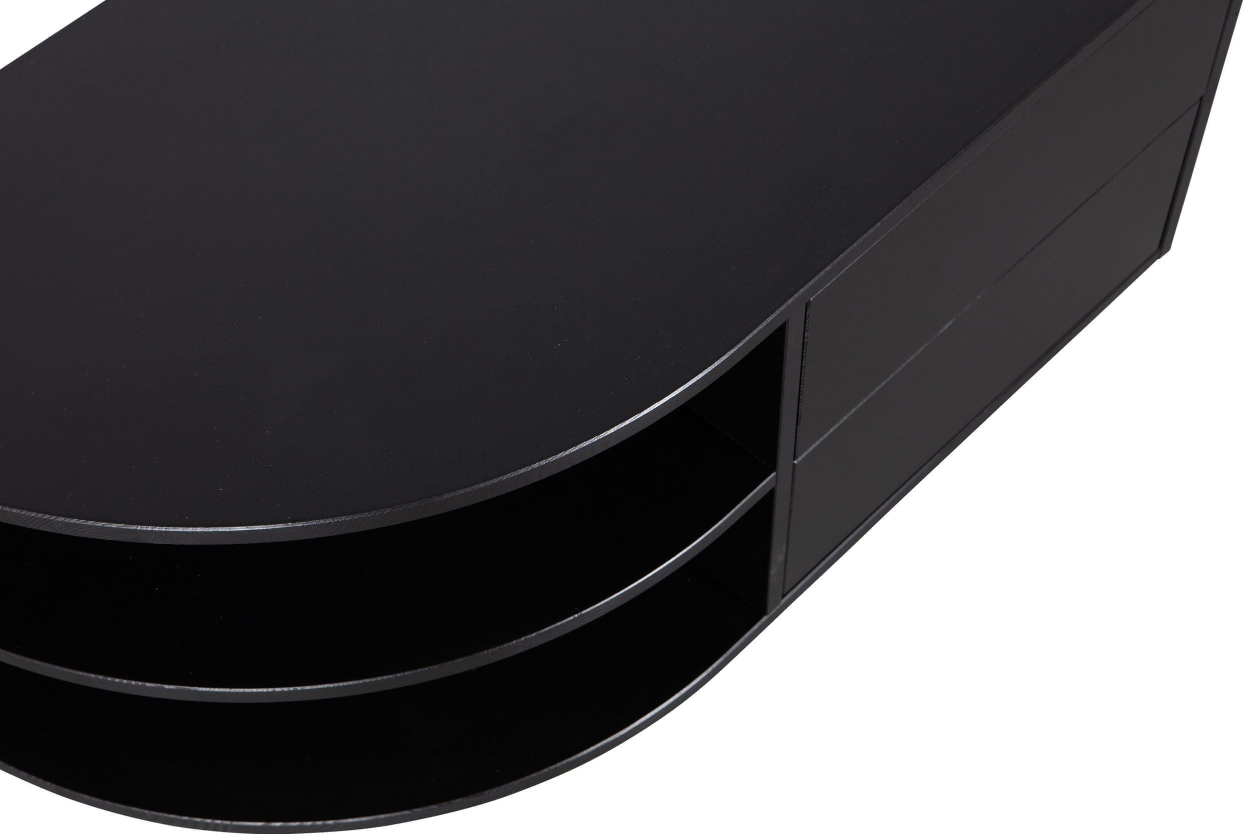 WOOOD Exclusive Finca Tv Meubel Rond Links 78cm Grenen Zwart Zwart Kast