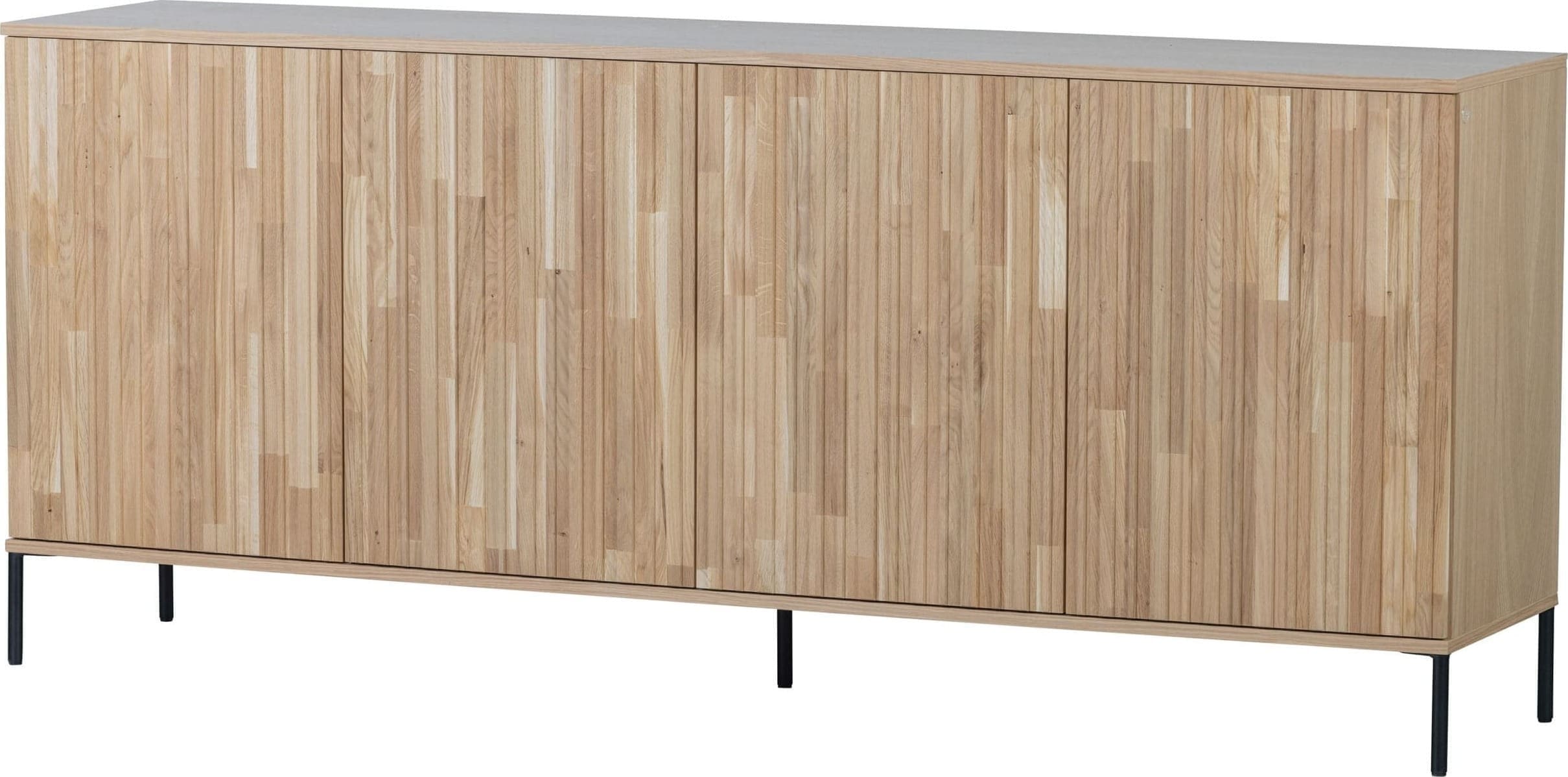 WOOOD Exclusive New Gravure Dressoir 200cm Eiken Blanke Lak Naturel Kast