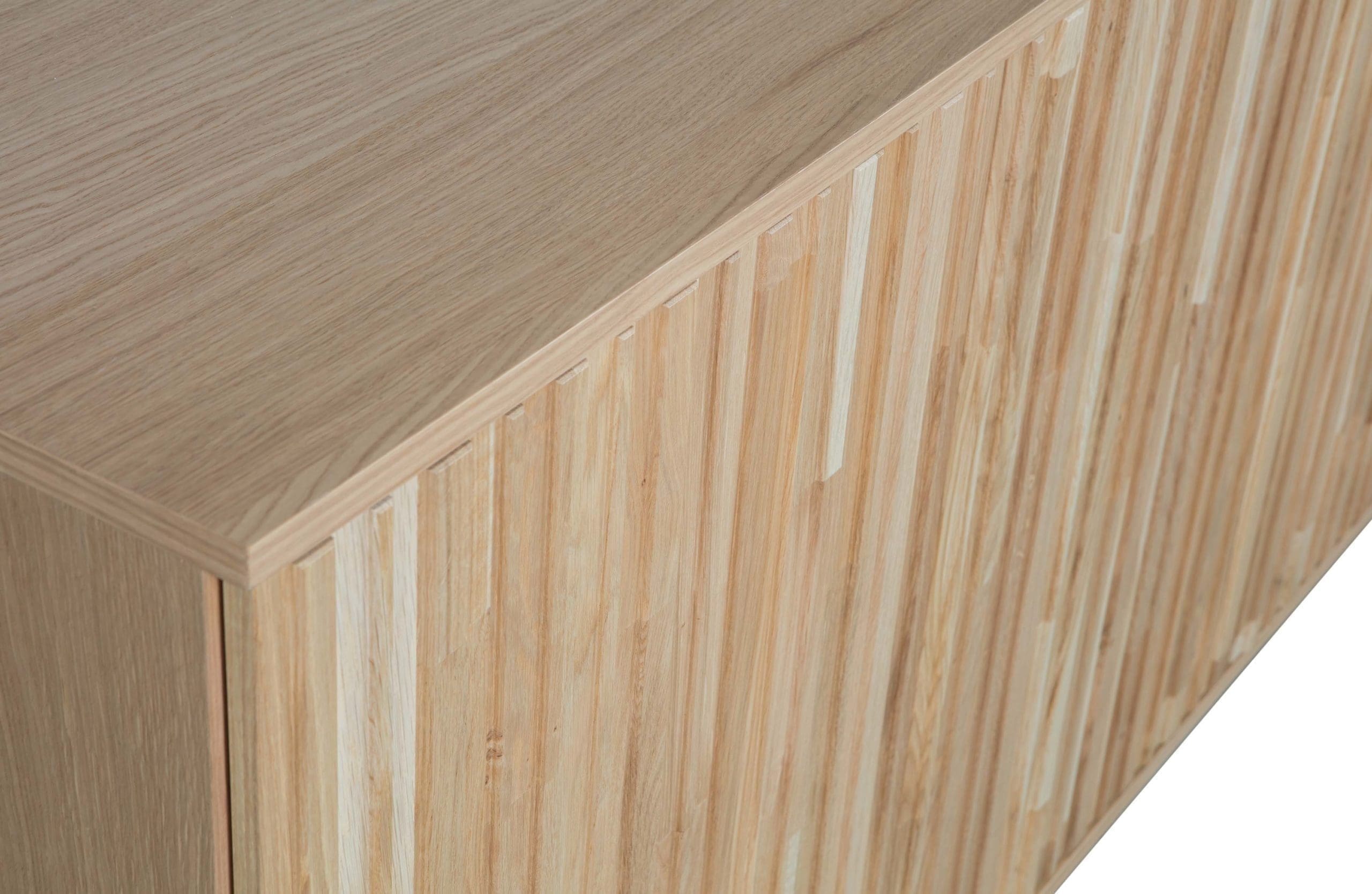 WOOOD Exclusive New Gravure Dressoir 200cm Eiken Blanke Lak Naturel Kast