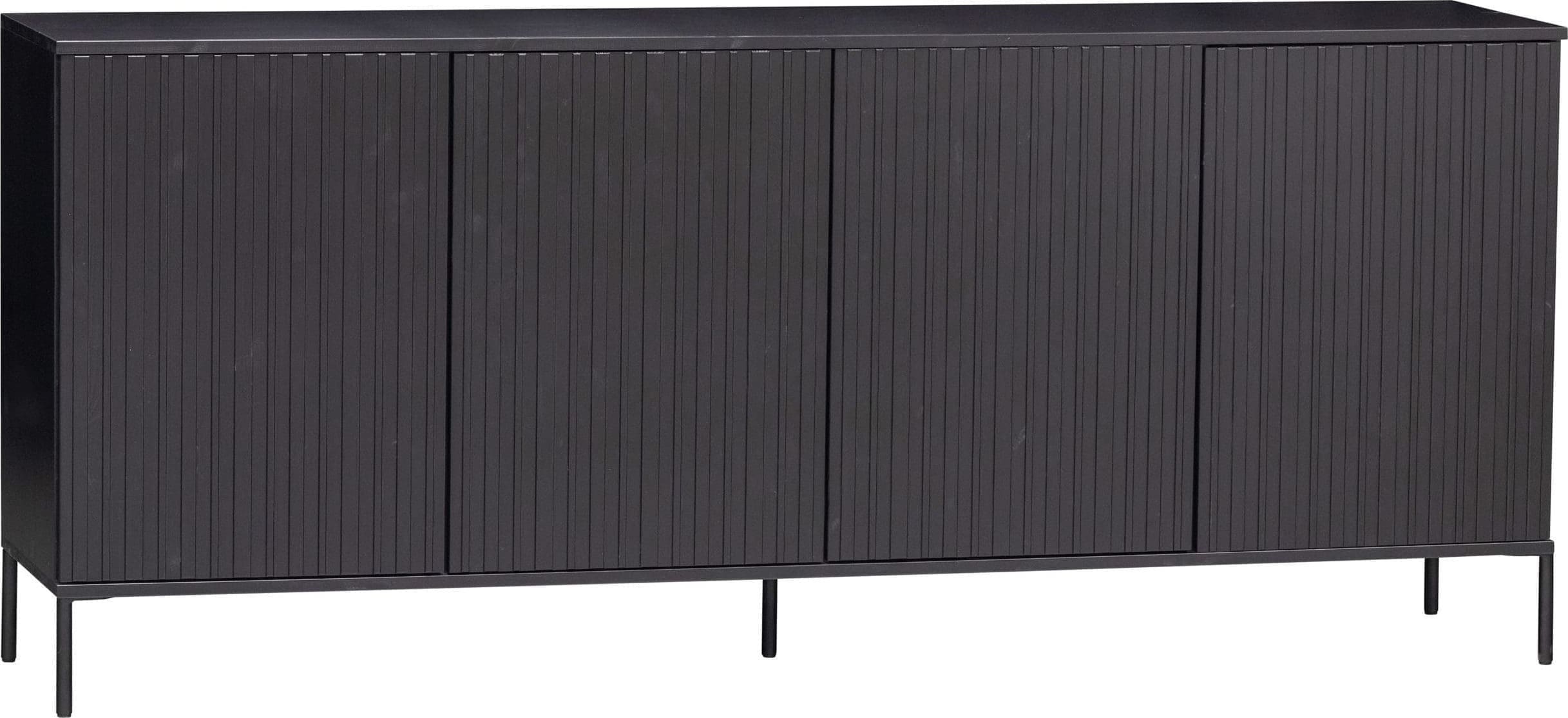 WOOOD Exclusive New Gravure Dressoir 200cm Grenen Zwart Zwart Kast