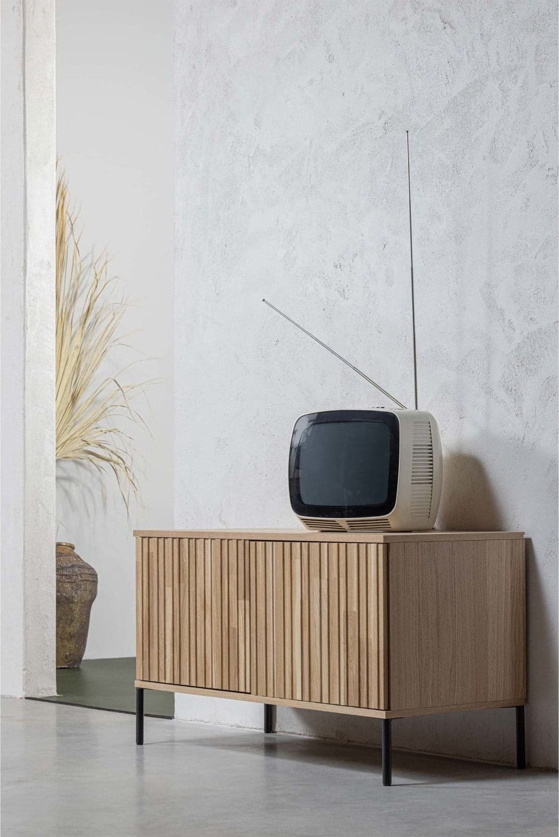 WOOOD Exclusive New Gravure Tv Meubel 100cm Eiken Blanke Lak Naturel Kast