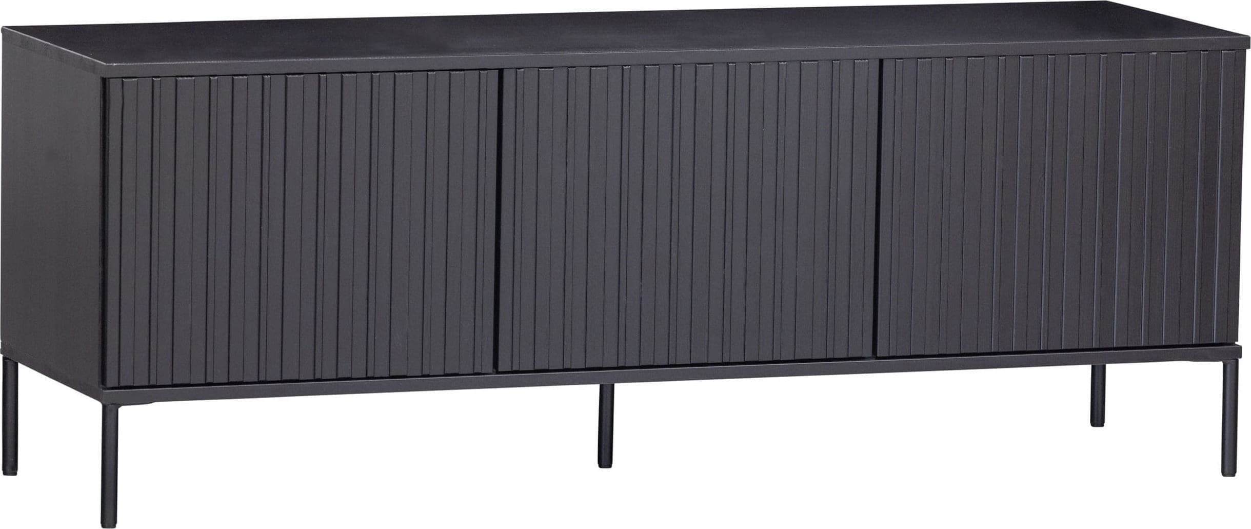 WOOOD Exclusive New Gravure Tv Meubel 150cm Grenen Zwart Zwart Kast