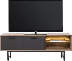 Xooon Torano lowboard 140 cm - 2-deuren + 2-niches (+ LED) Bruin Tv-dressoir
