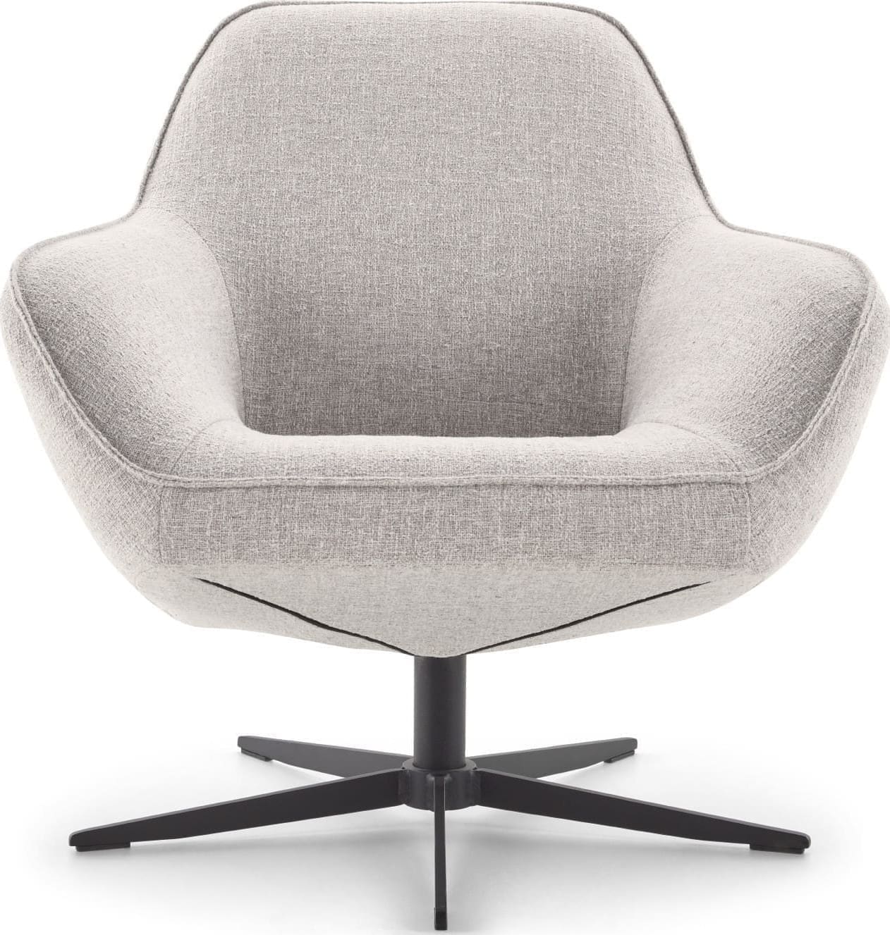 Fauteuil Bayview Baenks in stof oasis 196-shell (cat. S) met zwarte metalen stervoet (type A).
