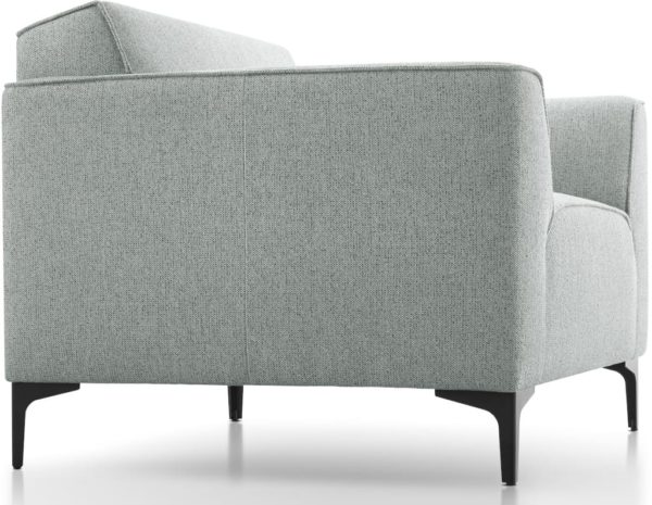 Bayside fauteuil Baenks - stof Fermo, 3-zits in stof Fermo (3) 142-sky incl. pocketvering zitcomfort, met zwart metalen poten