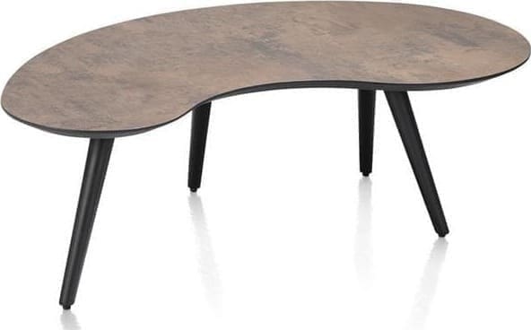 Henders & Hazel Maze salontafel 100 x 59 cm - niervormig - hoogte 32 cm - roest Bruin|Oranje Bijzettafel