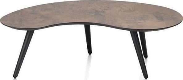 Henders & Hazel Maze salontafel 100 x 59 cm - niervormig - hoogte 32 cm - roest Bruin|Oranje Bijzettafel