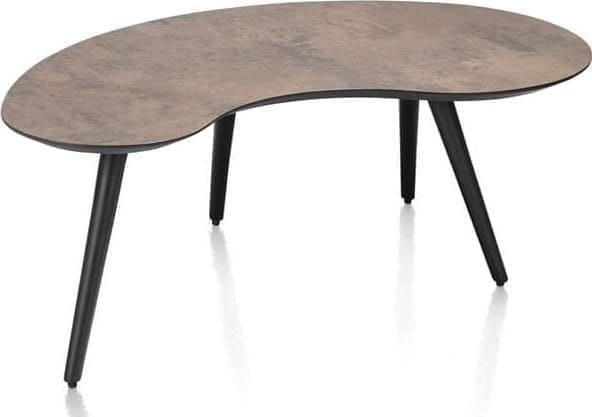 Henders & Hazel Maze salontafel 100 x 59 cm - niervormig - hoogte 39 cm - roest Bruin|Oranje Bijzettafel