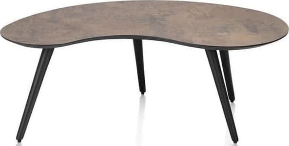 Henders & Hazel Maze salontafel 100 x 59 cm - niervormig - hoogte 39 cm - roest Bruin|Oranje Bijzettafel