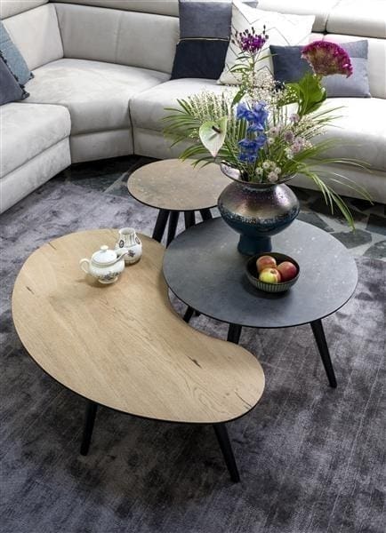 Henders & Hazel Maze salontafel rond 40 cm - hoogte 32 cm - antraciet Antraciet Bijzettafel