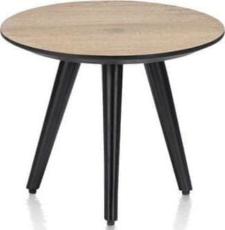 Henders & Hazel Maze salontafel rond 40 cm - hoogte 32 cm - burned oak Bruin Bijzettafel