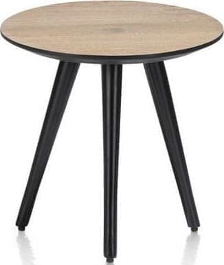 Henders & Hazel Maze salontafel rond 40 cm - hoogte 39 cm - burned oak Bruin Bijzettafel