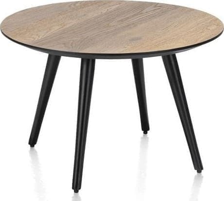 Henders & Hazel Maze salontafel rond 60 cm - hoogte 39 cm - burned oak Bruin Bijzettafel