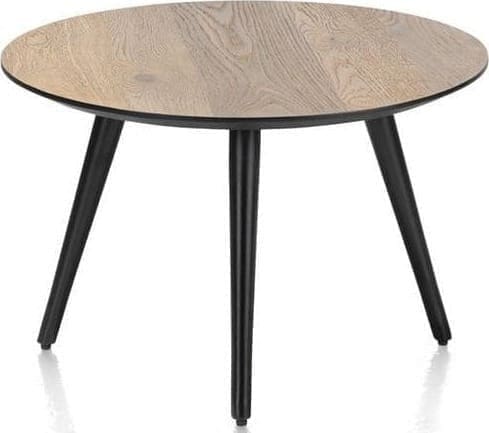 Henders & Hazel Maze salontafel rond 60 cm - hoogte 39 cm - burned oak Bruin Bijzettafel