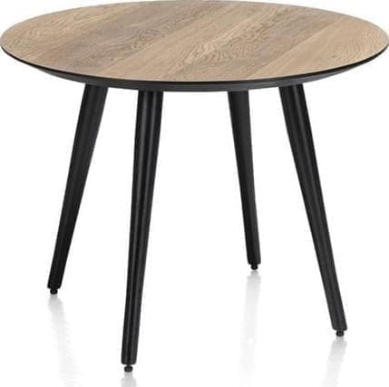 Henders & Hazel Maze salontafel rond 60 cm - hoogte 46 cm - burned oak Bruin Bijzettafel