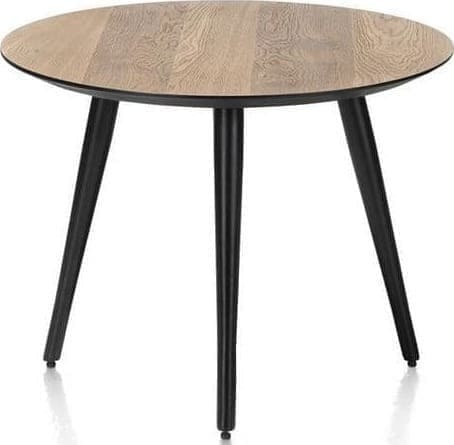 Henders & Hazel Maze salontafel rond 60 cm - hoogte 46 cm - burned oak Bruin Bijzettafel