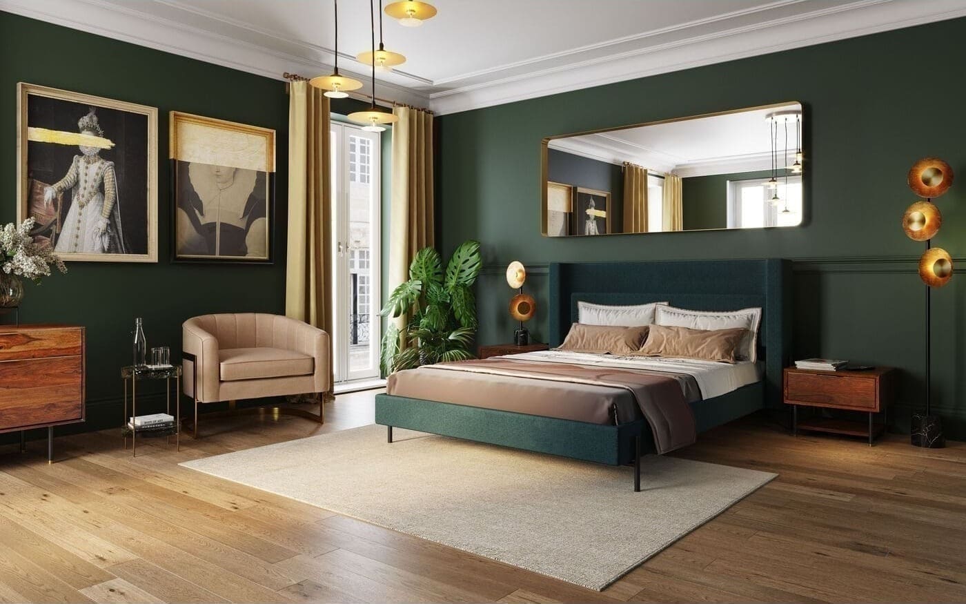 Spiegel Curve MO Brass 70x200cm Kare Design Spiegel 85275