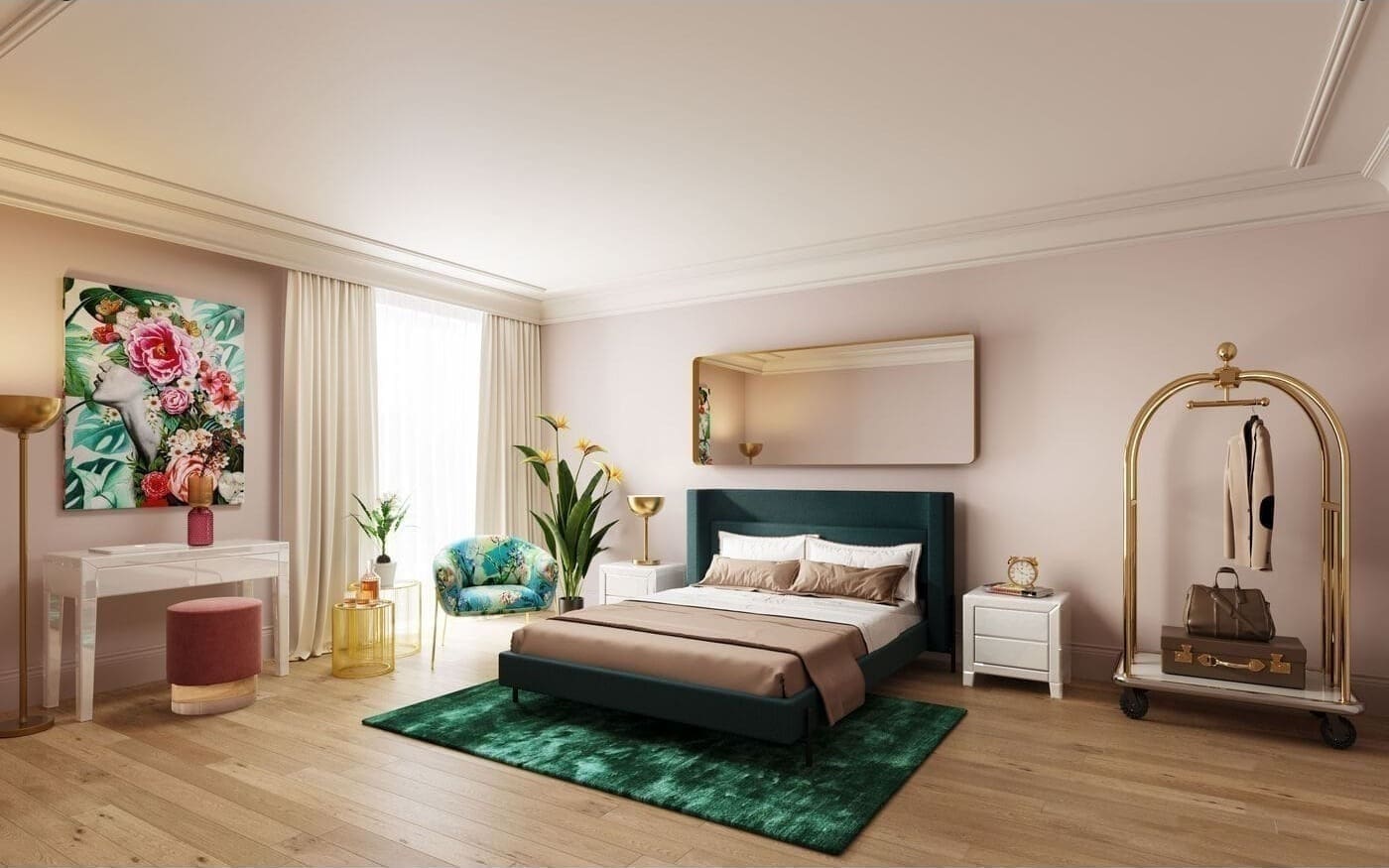 Spiegel Curve MO Brass 70x200cm Kare Design Spiegel 85275