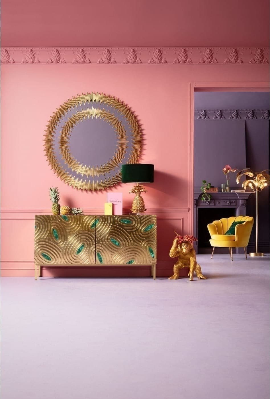 Spiegel Solare Gold Ø132cm Kare Design Spiegel 83573