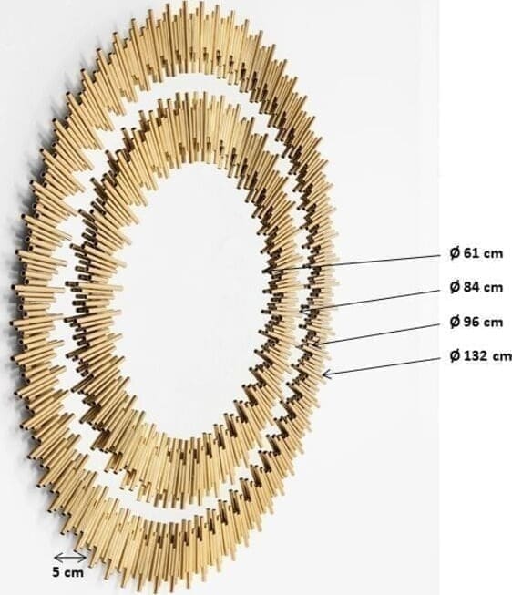 Spiegel Solare Gold Ø132cm Kare Design Spiegel 83573
