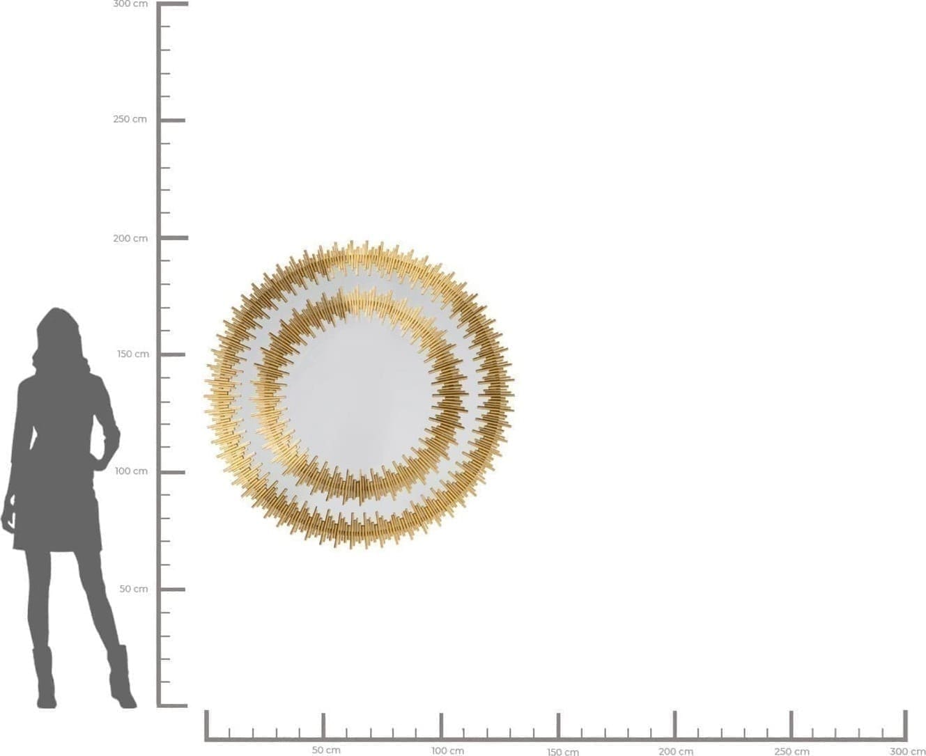 Spiegel Solare Gold Ø132cm Kare Design Spiegel 83573
