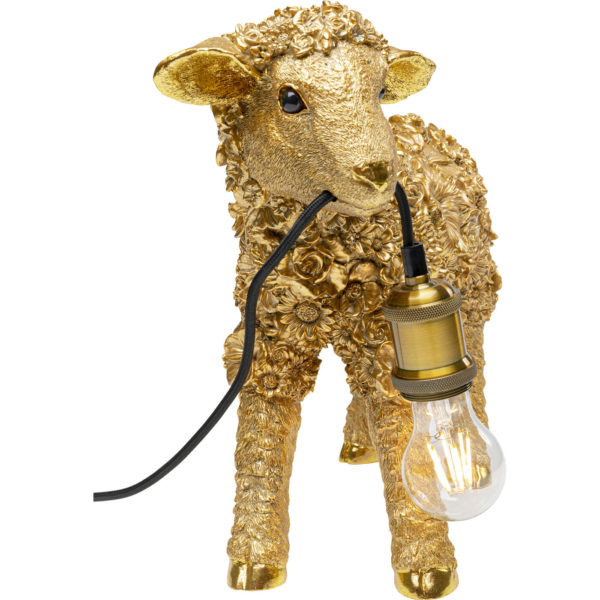Tafellamp Animal Flower Sheep Gold 36cm Kare Design Tafellamp 53707