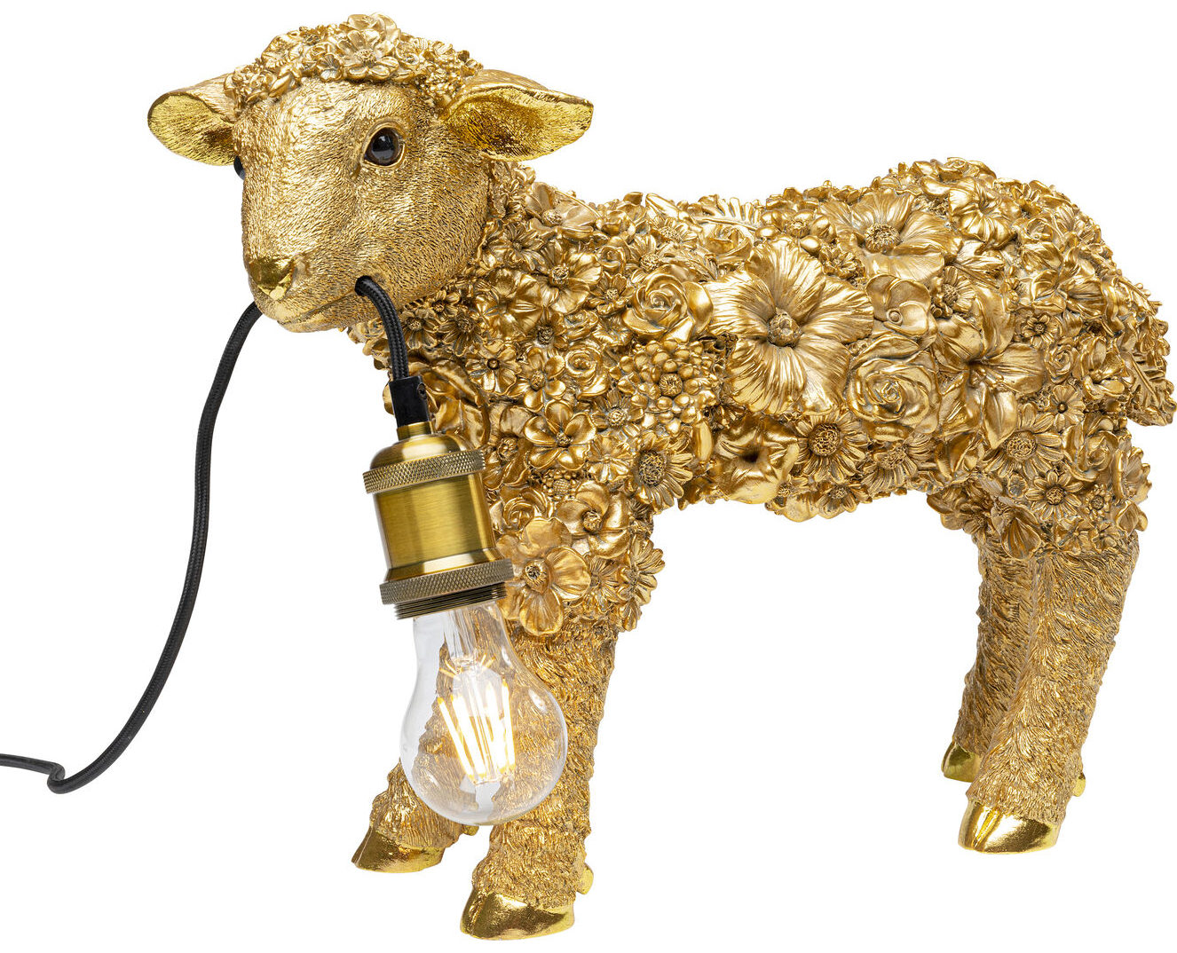 Tafellamp Animal Flower Sheep Gold - 36cm