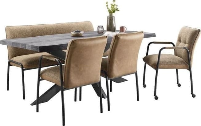 Profijt Meubel Eetbank Alzy Bruin|Cognac Eetkamerbank