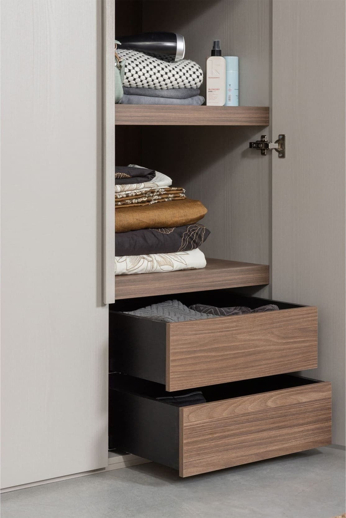 WOOOD Rens - 2 Drs Hang/legkast Greep Lang Noten/kiezelgrijs Grijs Kast