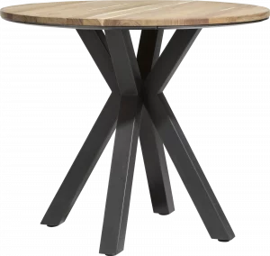 Xooon Colombo bartafel rond 110 cm - massief eiken + MDF Bruin|Naturel Eettafel