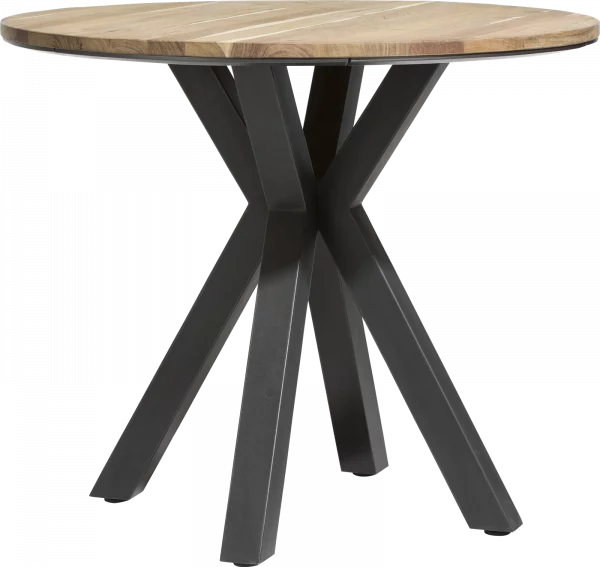 Xooon Colombo bartafel rond 110 cm - massief eiken + MDF Bruin|Naturel Eettafel